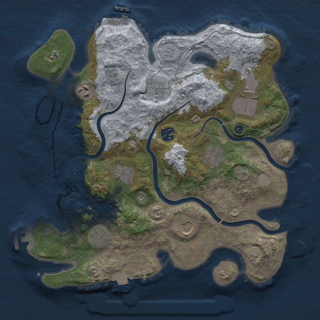 Rust Map: Procedural Map, Size: 3500, Seed: 212505924, 15 Monuments