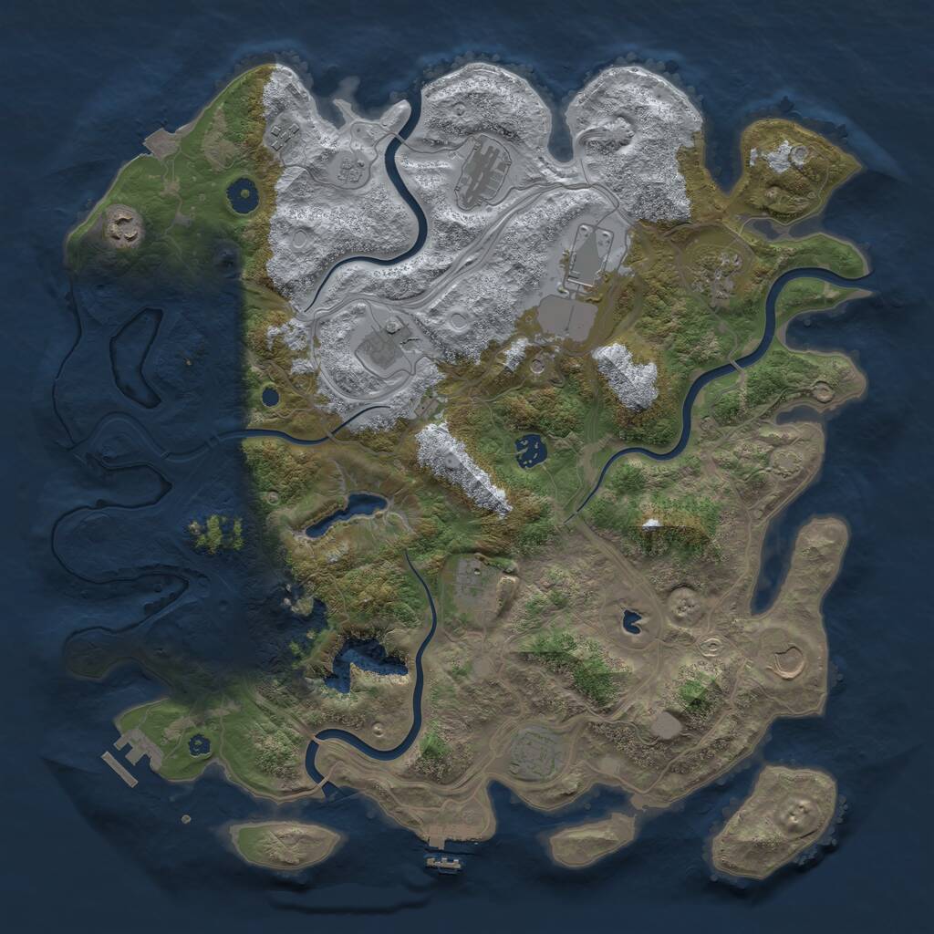 Rust Map: Procedural Map, Size: 4250, Seed: 82136150, 16 Monuments
