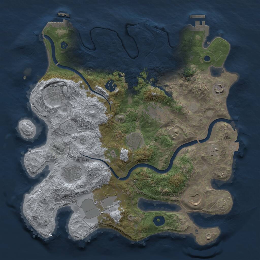 Rust Map: Procedural Map, Size: 3500, Seed: 896206181, 15 Monuments