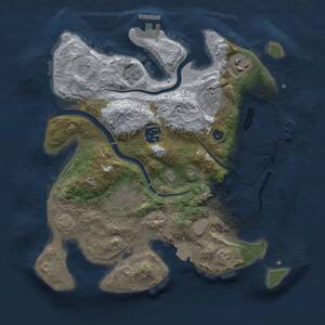 Thumbnail Rust Map: Procedural Map, Size: 3000, Seed: 36995, 11 Monuments