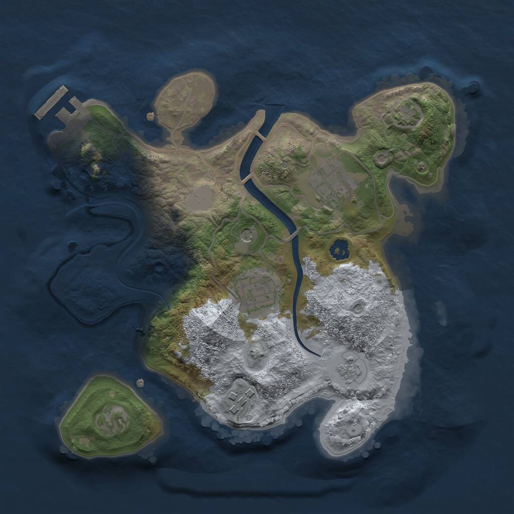 Rust Map: Procedural Map, Size: 2500, Seed: 665108122, 8 Monuments