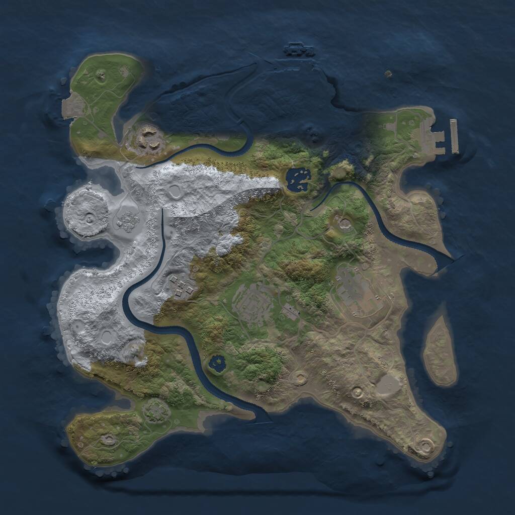 Rust Map: Procedural Map, Size: 3000, Seed: 14235223, 11 Monuments