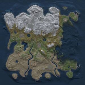 Thumbnail Rust Map: Procedural Map, Size: 4000, Seed: 1297588731, 16 Monuments