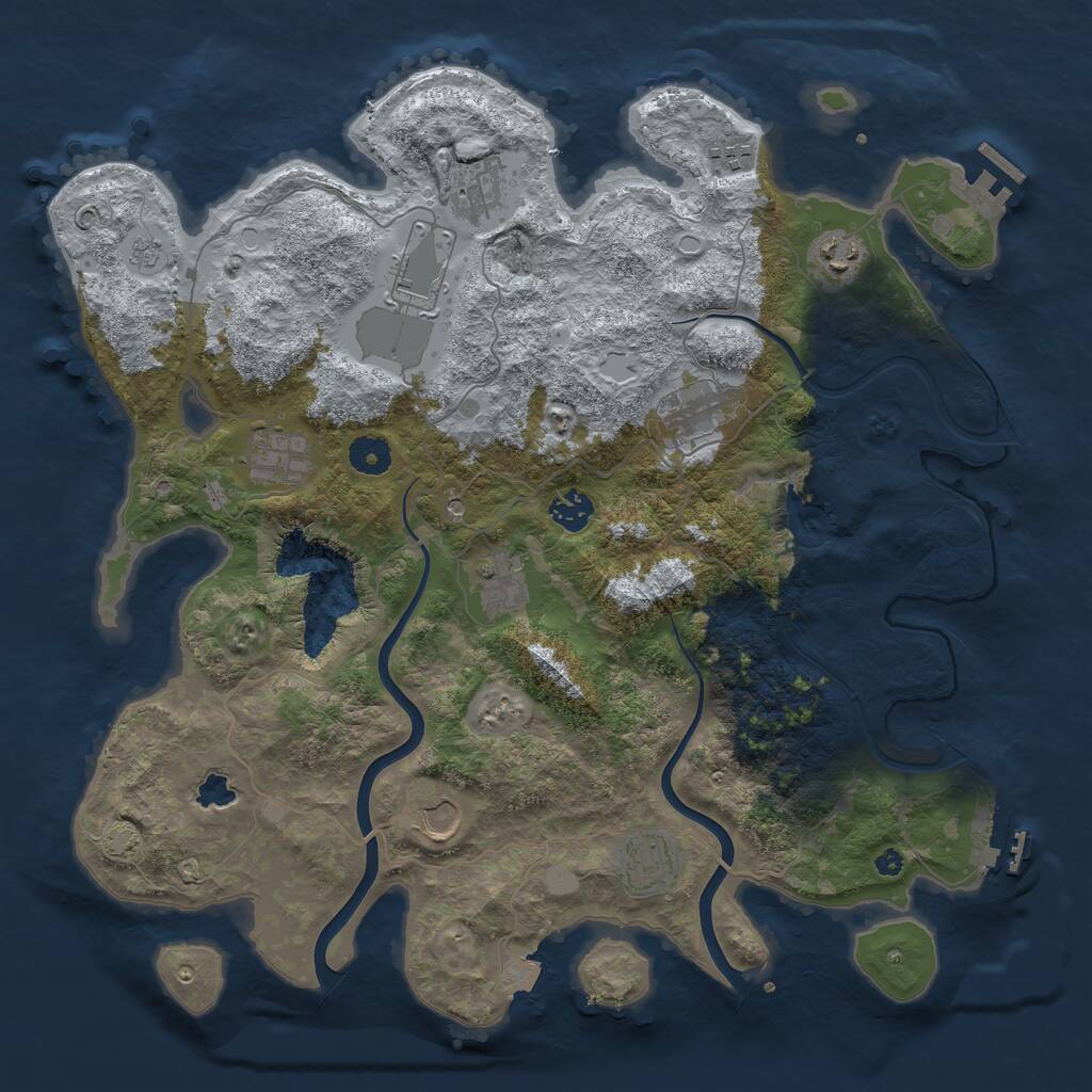 Rust Map: Procedural Map, Size: 4000, Seed: 1297588731, 16 Monuments