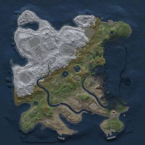 Thumbnail Rust Map: Procedural Map, Size: 3500, Seed: 684045200, 15 Monuments