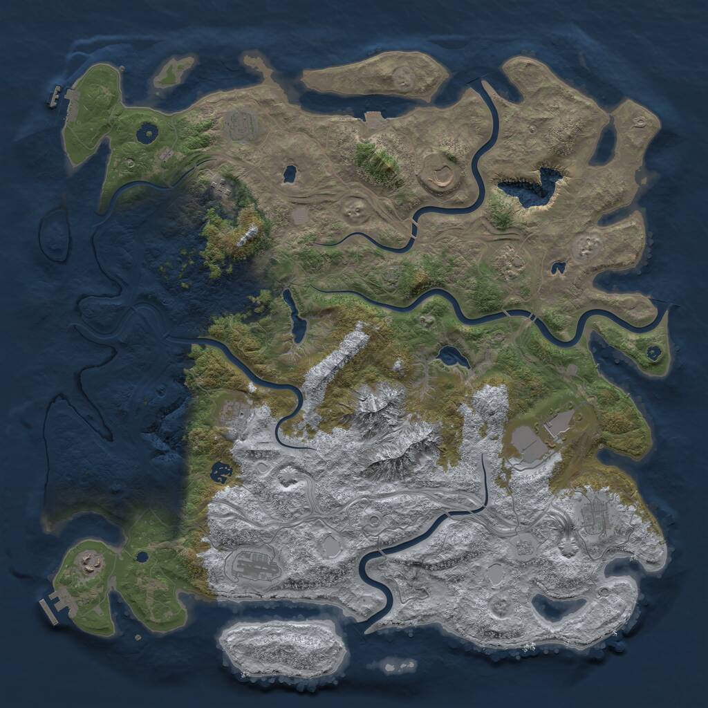 Rust Map: Procedural Map, Size: 5000, Seed: 1796759346, 16 Monuments