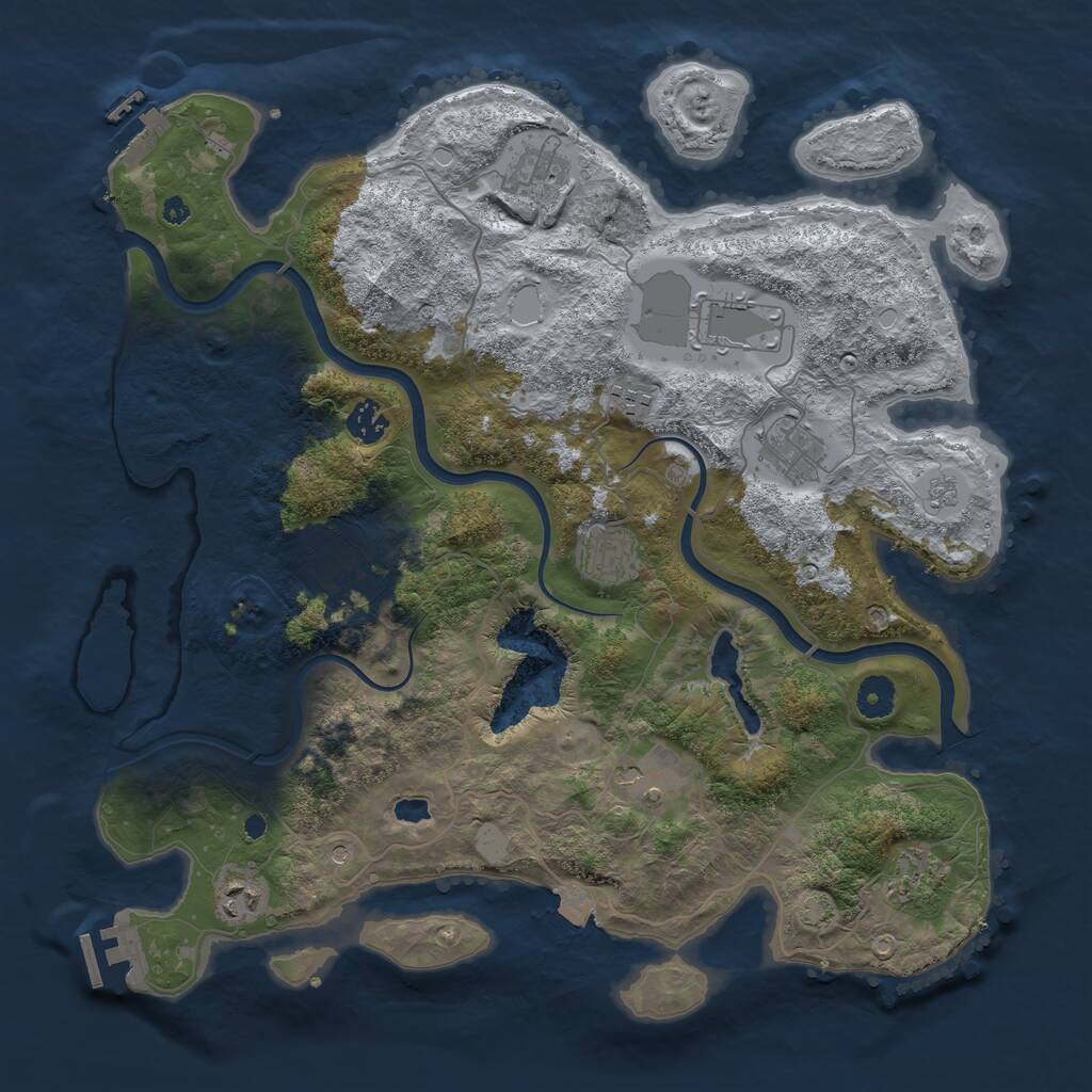 Rust Map: Procedural Map, Size: 4000, Seed: 2146363641, 16 Monuments