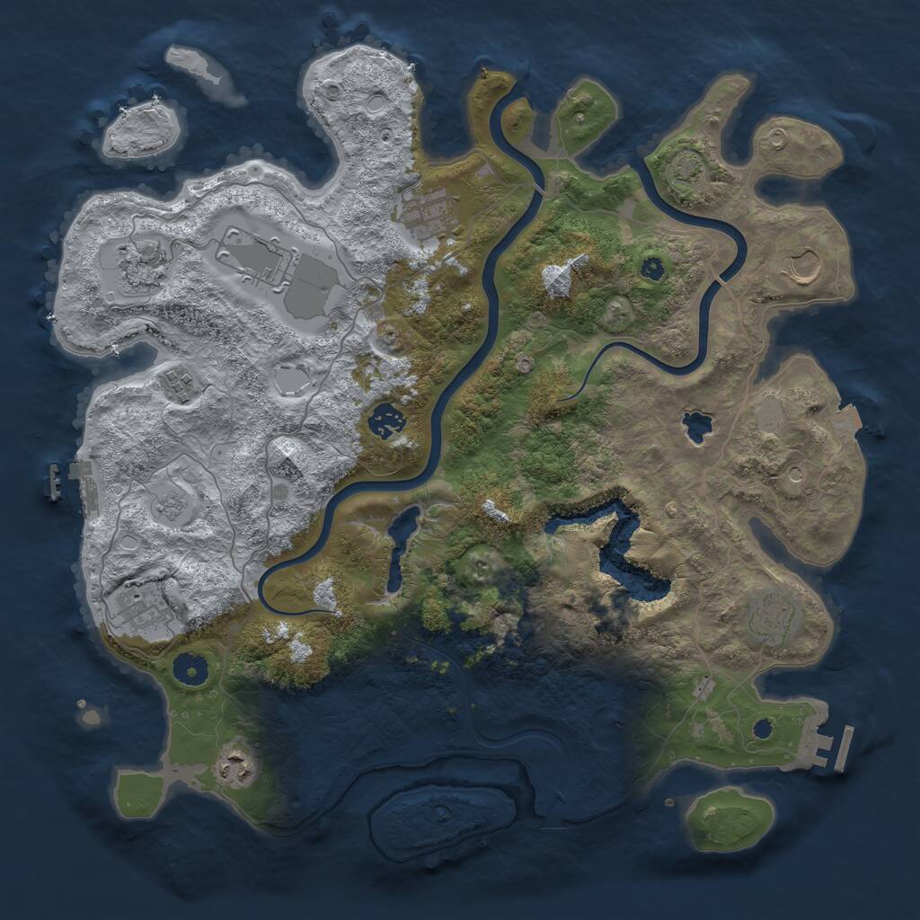 Rust Map: Procedural Map, Size: 4000, Seed: 1223122793, 15 Monuments