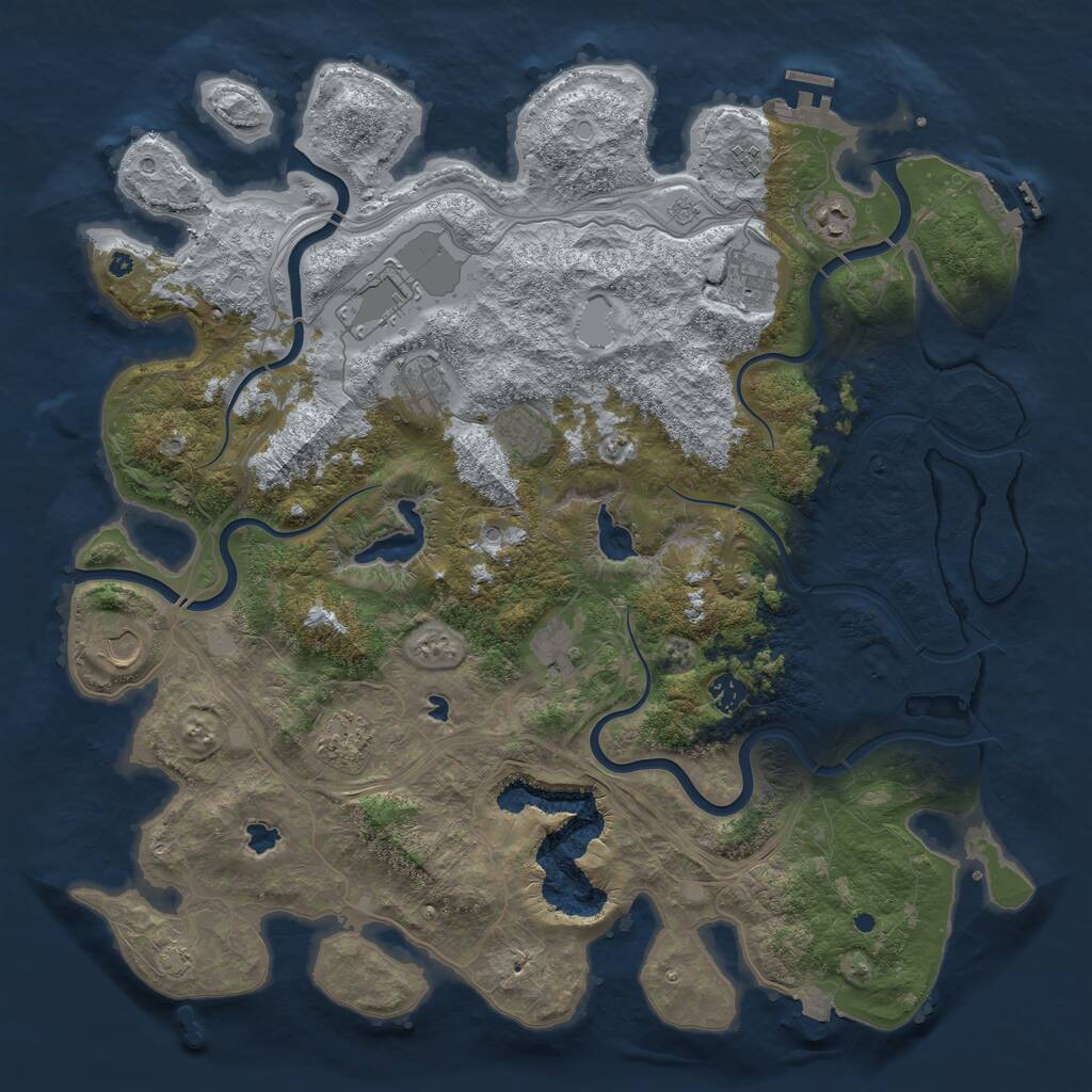 Rust Map: Procedural Map, Size: 4500, Seed: 163599781, 16 Monuments