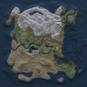 Thumbnail Rust Map: Procedural Map, Size: 4000, Seed: 20413439, 15 Monuments