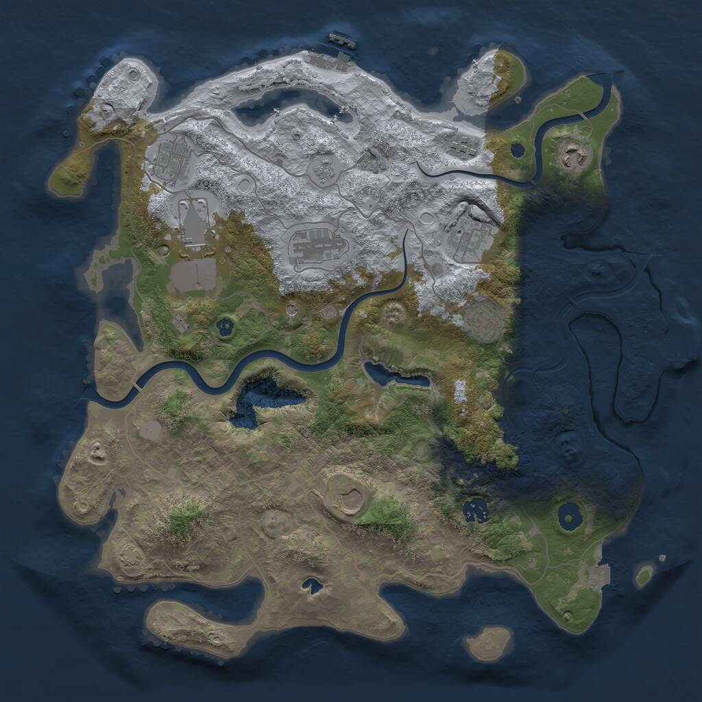 Rust Map: Procedural Map, Size: 4000, Seed: 20413439, 15 Monuments