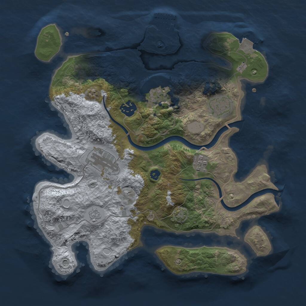 Rust Map: Procedural Map, Size: 3000, Seed: 12315, 9 Monuments