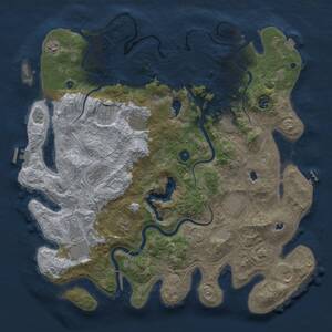 Thumbnail Rust Map: Procedural Map, Size: 4500, Seed: 53741708, 17 Monuments