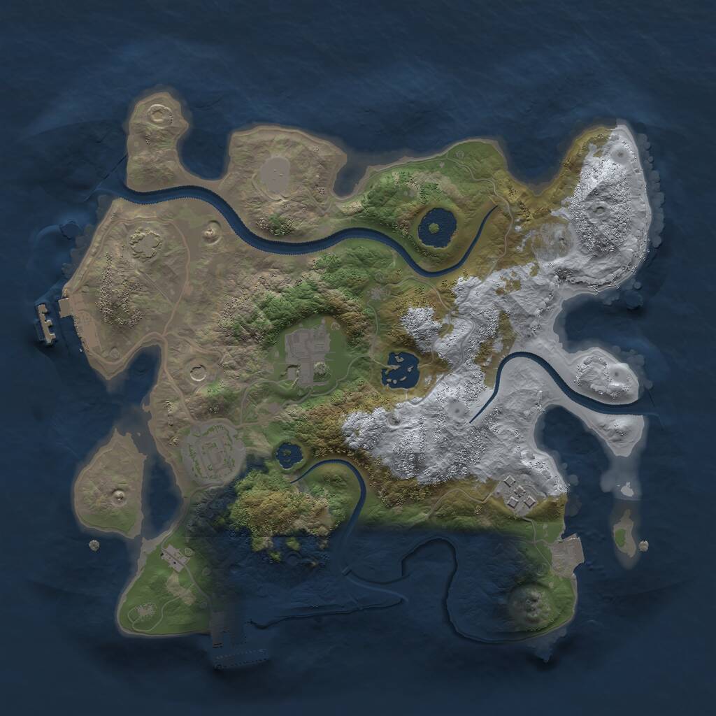 Rust Map: Procedural Map, Size: 2800, Seed: 1529097474, 9 Monuments
