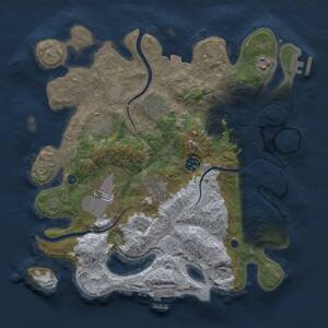 Thumbnail Rust Map: Procedural Map, Size: 3500, Seed: 1236170615, 13 Monuments