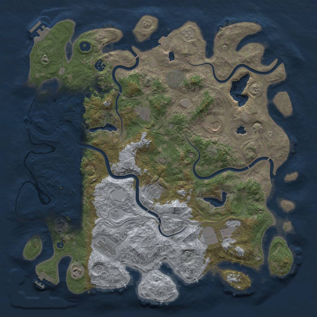 Rust Map: Procedural Map, Size: 4500, Seed: 1874639201, 15 Monuments