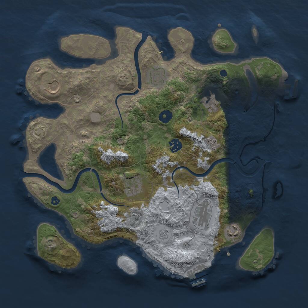 Rust Map: Procedural Map, Size: 3500, Seed: 471786884, 14 Monuments