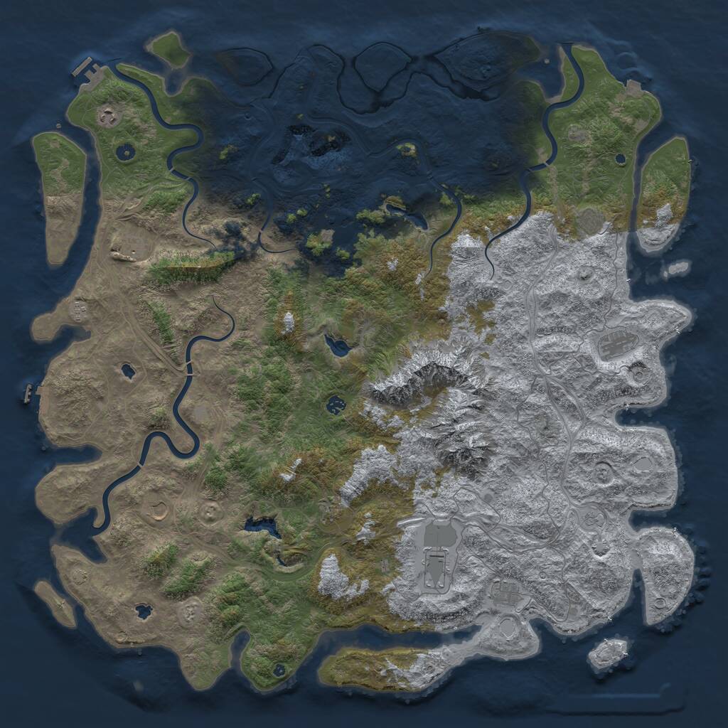 Rust Map: Procedural Map, Size: 6000, Seed: 1706017199, 17 Monuments