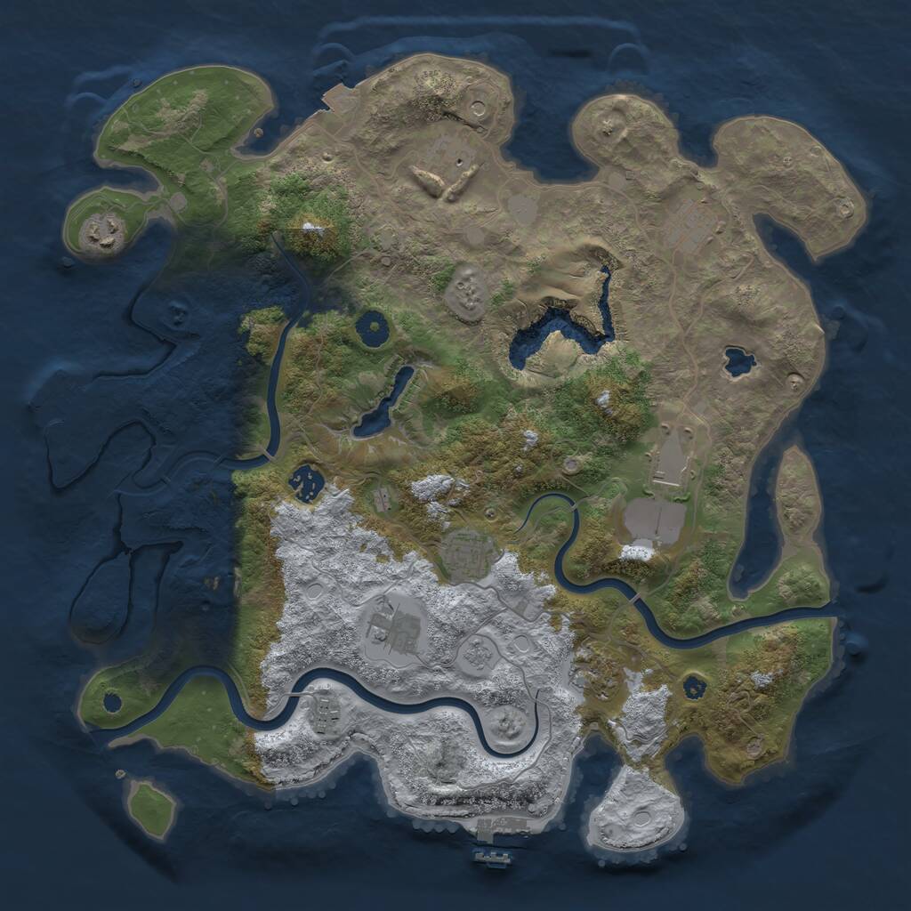 Rust Map: Procedural Map, Size: 4000, Seed: 788210807, 15 Monuments