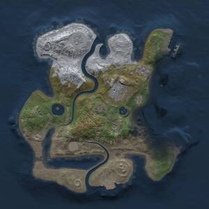Thumbnail Rust Map: Procedural Map, Size: 2500, Seed: 2043457428, 8 Monuments