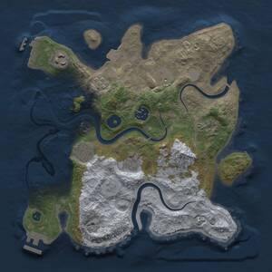 Thumbnail Rust Map: Procedural Map, Size: 3000, Seed: 6955, 12 Monuments