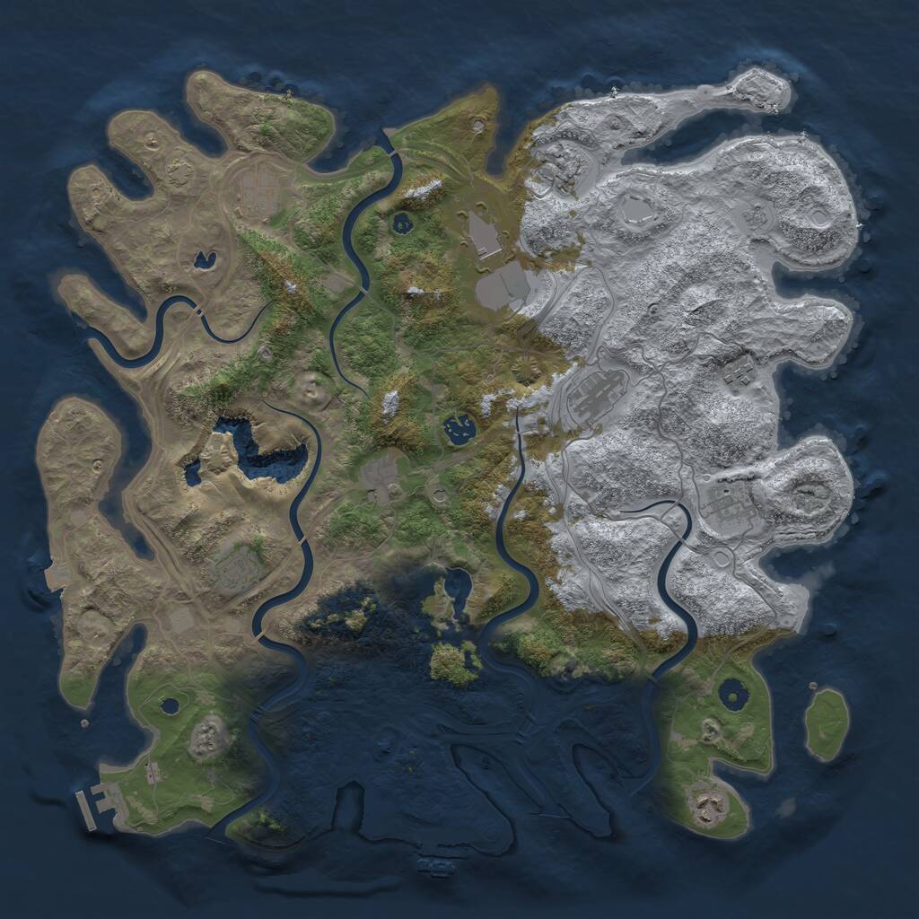 Rust Map: Procedural Map, Size: 4496, Seed: 187, 16 Monuments