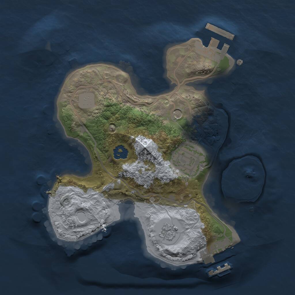 Rust Map: Procedural Map, Size: 2000, Seed: 676767671, 6 Monuments