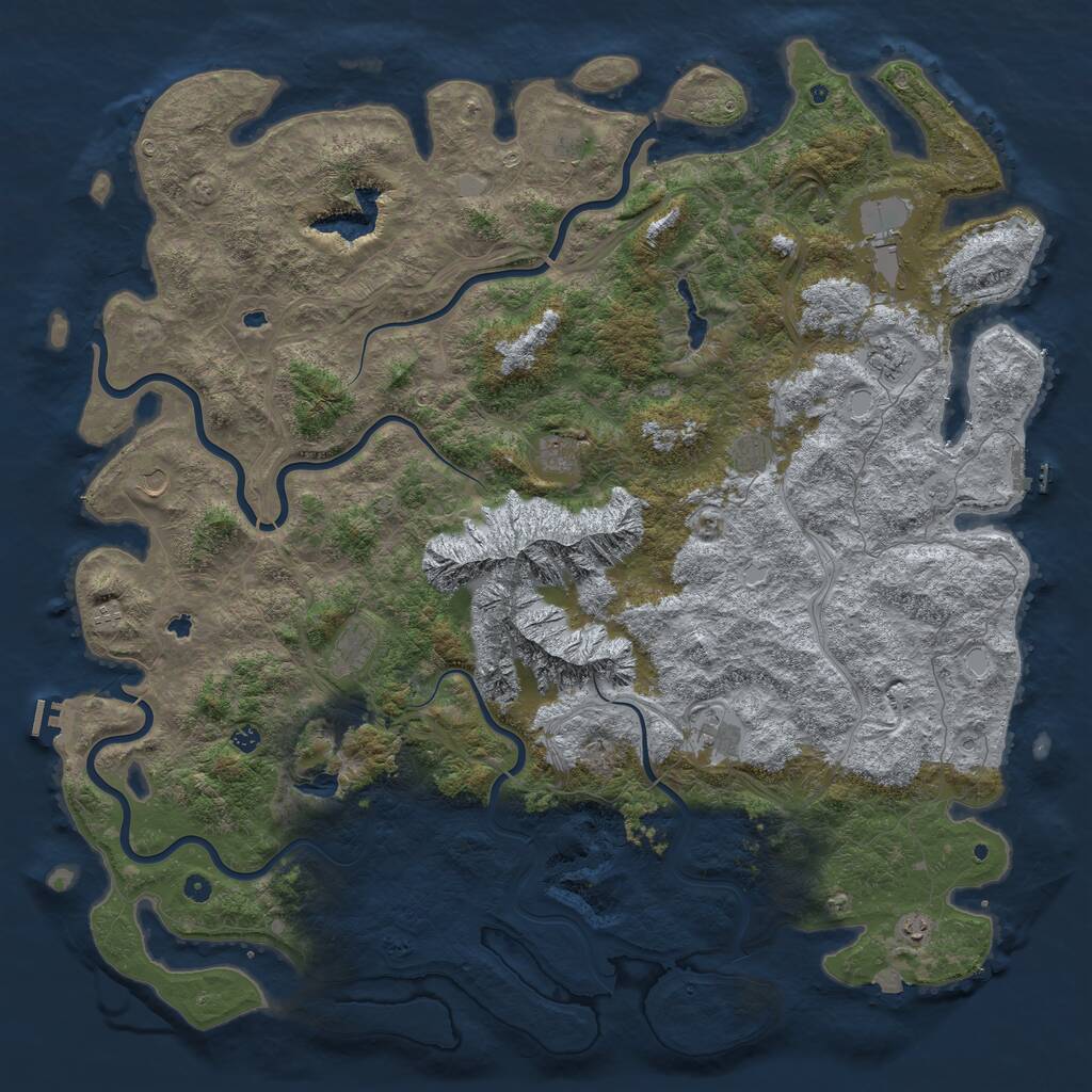 Rust Map: Procedural Map, Size: 6000, Seed: 156459216, 17 Monuments