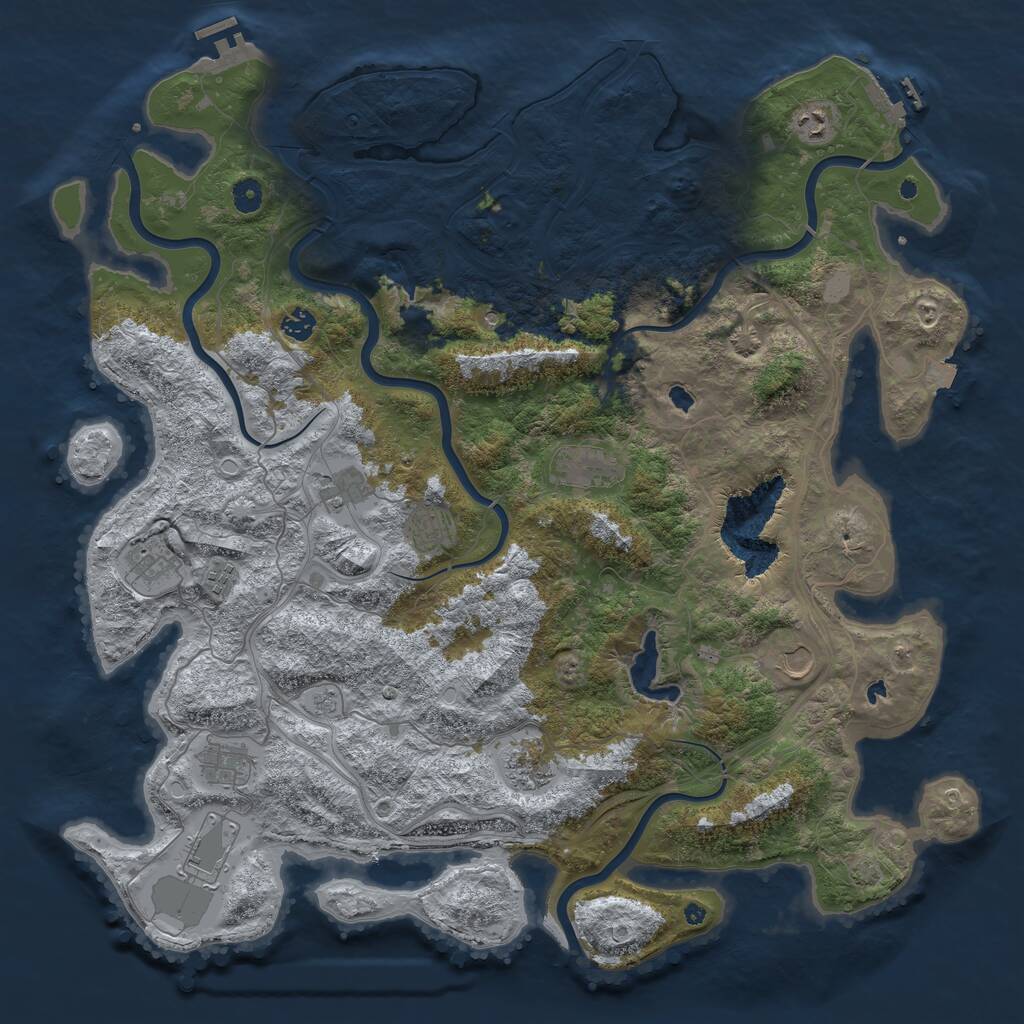 Rust Map: Procedural Map, Size: 4750, Seed: 1745482421, 17 Monuments
