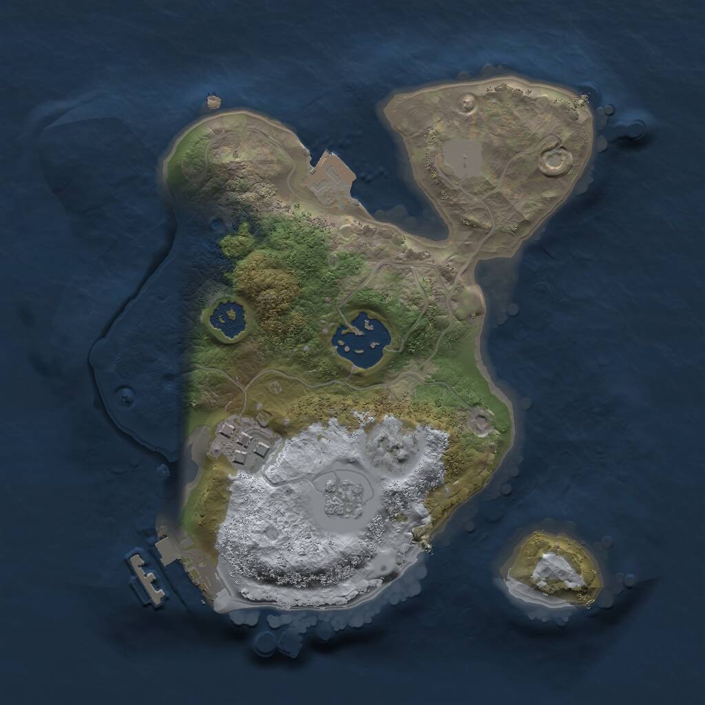 Rust Map: Procedural Map, Size: 2000, Seed: 1235648, 5 Monuments
