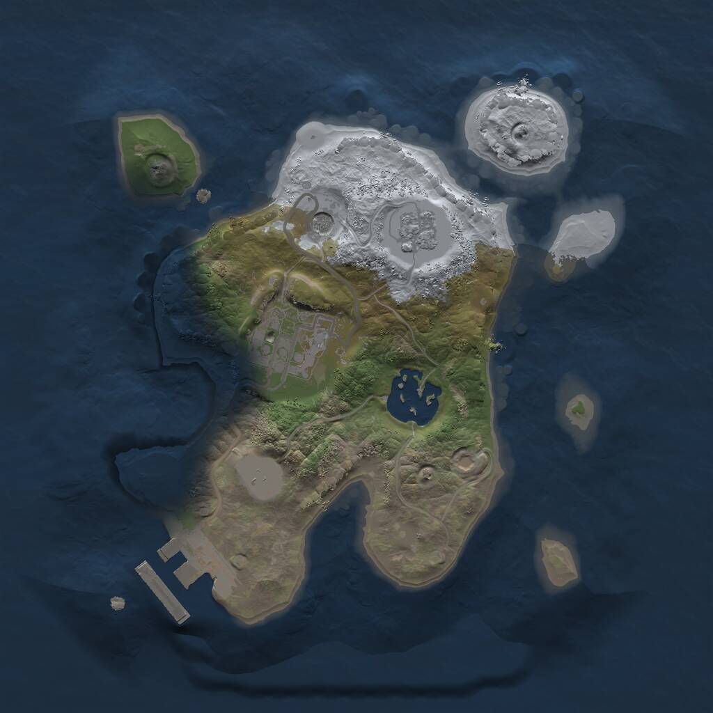Rust Map: Procedural Map, Size: 2000, Seed: 53532, 6 Monuments