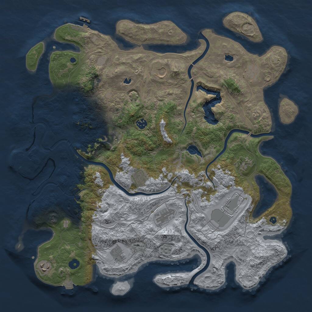Rust Map: Procedural Map, Size: 4500, Seed: 68331686, 17 Monuments