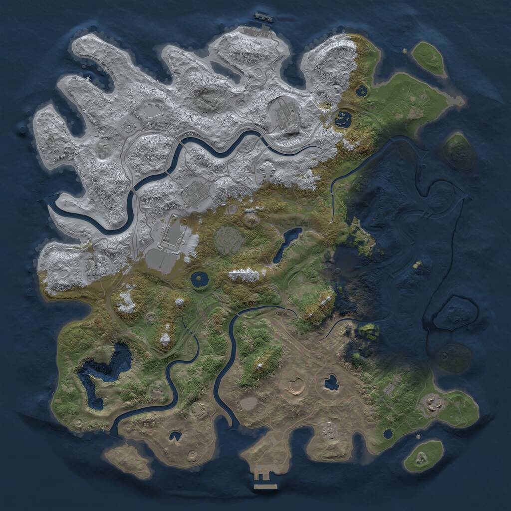 Rust Map: Procedural Map, Size: 4500, Seed: 1664628517, 16 Monuments