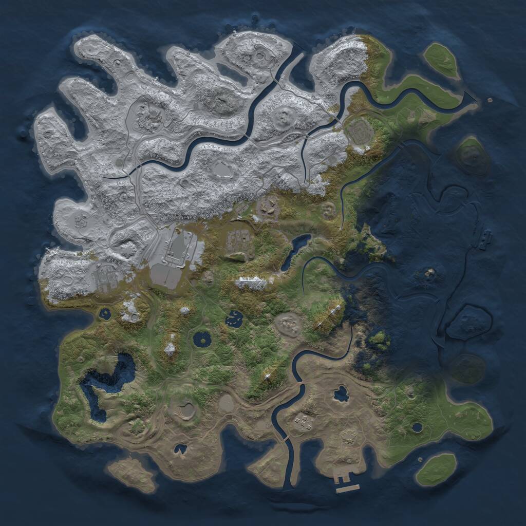 Rust Map: Procedural Map, Size: 4500, Seed: 1664628517, 15 Monuments