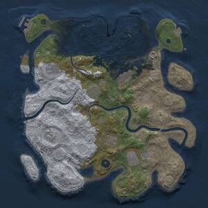 Thumbnail Rust Map: Procedural Map, Size: 3650, Seed: 8463285, 14 Monuments