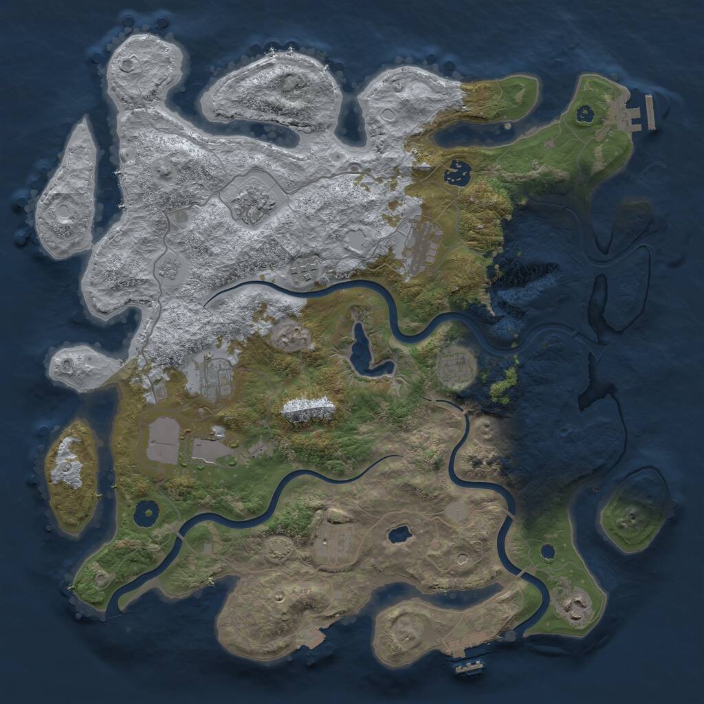 Rust Map: Procedural Map, Size: 4000, Seed: 121001, 15 Monuments