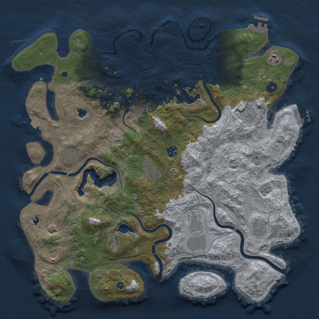 Rust Map: Procedural Map, Size: 4500, Seed: 126283883, 15 Monuments