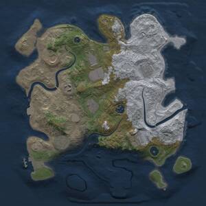 Thumbnail Rust Map: Procedural Map, Size: 3500, Seed: 117307, 15 Monuments