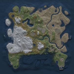 Thumbnail Rust Map: Procedural Map, Size: 4000, Seed: 1762560109, 14 Monuments