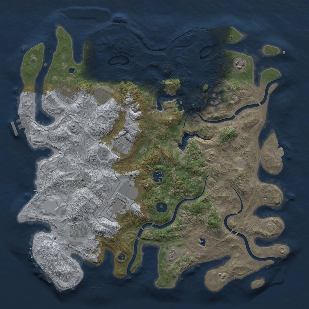 Rust Map: Procedural Map, Size: 4250, Seed: 1287373613, 15 Monuments