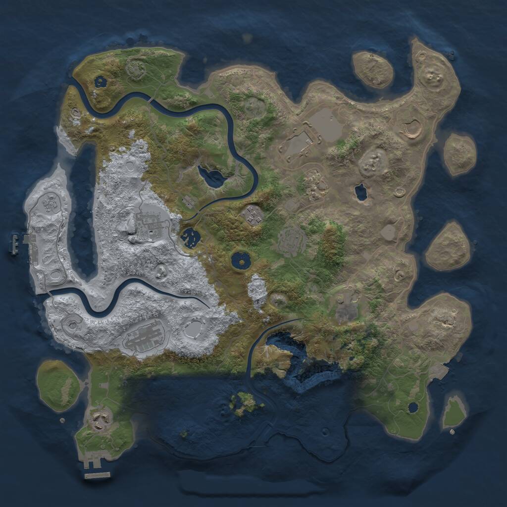 Rust Map: Procedural Map, Size: 4000, Seed: 1998895793, 16 Monuments