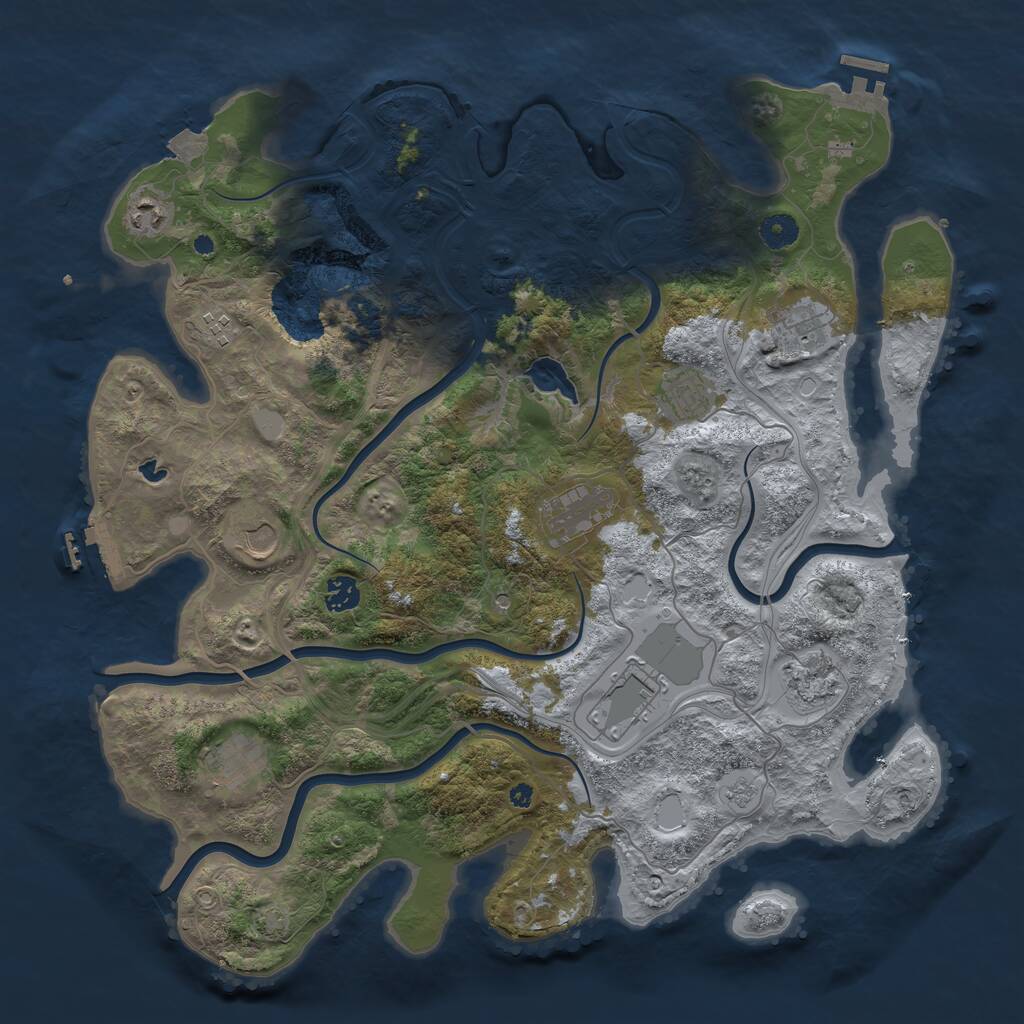 Rust Map: Procedural Map, Size: 4250, Seed: 568275036, 16 Monuments