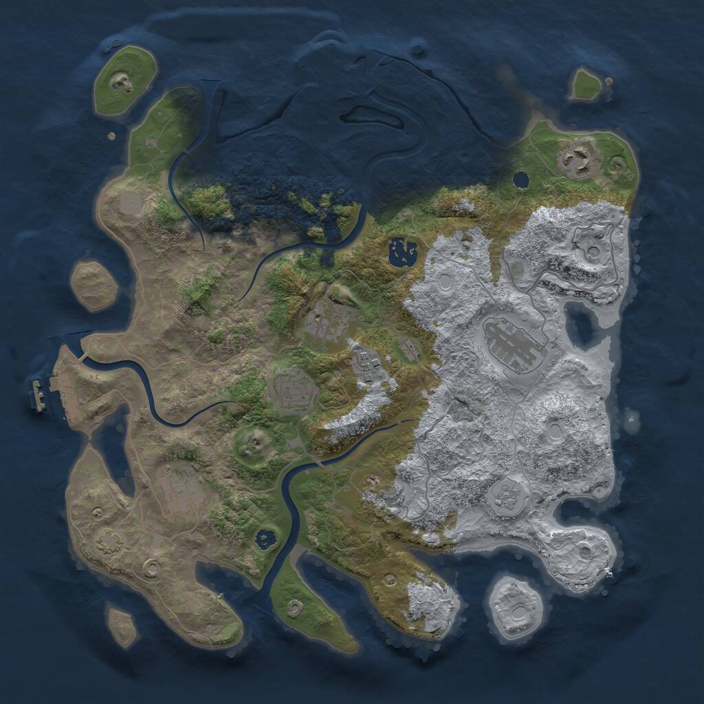 Rust Map: Procedural Map, Size: 3495, Seed: 1646313179, 14 Monuments