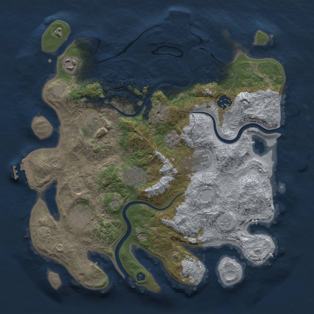 Rust Map: Procedural Map, Size: 3495, Seed: 1646313179, 13 Monuments