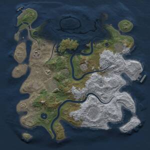 Thumbnail Rust Map: Procedural Map, Size: 3495, Seed: 416714780, 11 Monuments