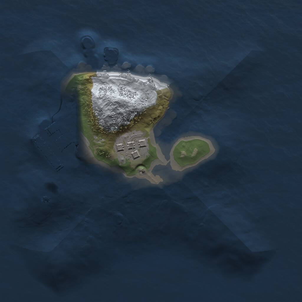 Rust Map: Procedural Map, Size: 1500, Seed: 4500, 3 Monuments