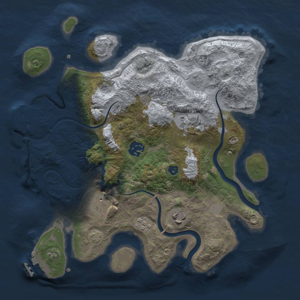 Rust Map: Procedural Map, Size: 3000, Seed: 187314069, 11 Monuments
