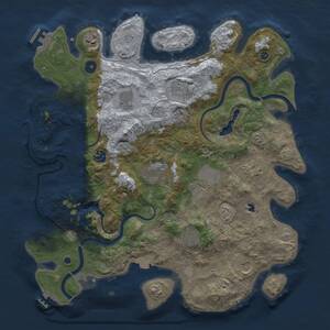 Thumbnail Rust Map: Procedural Map, Size: 4000, Seed: 119914797, 16 Monuments