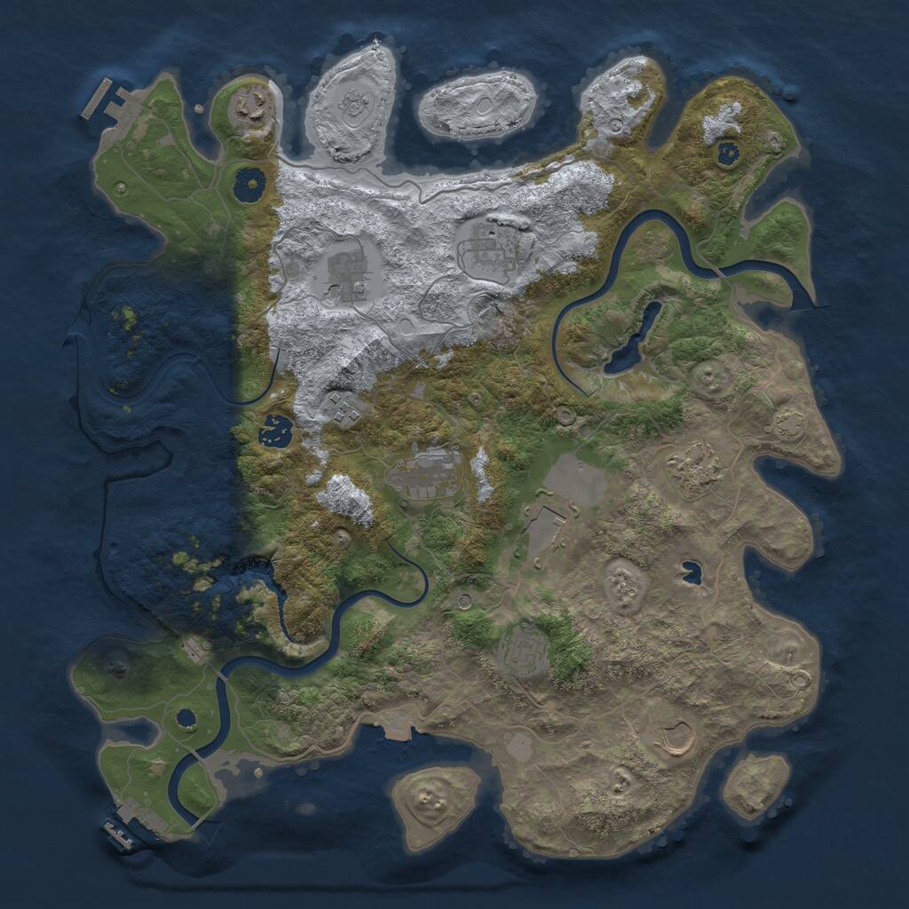 Rust Map: Procedural Map, Size: 4000, Seed: 119914797, 16 Monuments