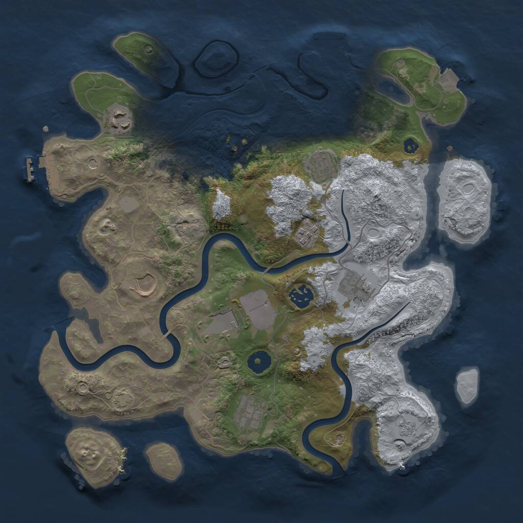 Rust Map: Procedural Map, Size: 3500, Seed: 425589870, 14 Monuments